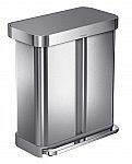 simplehuman 58L Dual Compartment Step Can with Plastic Lid $99.99
