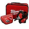 Milwaukee M12 12-V Li-Ion Cordless Palm Nailer Kit + 1.5Ah Battery, Charger and Tool Bag $99