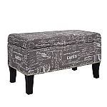 32" Linon Stephanie Script Printed Upholstered Storage Ottoman Bench $37.09