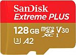 SanDisk Extreme PLUS 128GB MicroSDXC UHS-I Memory Card $12.99