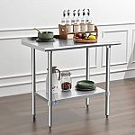 36''x24'' Rockpoint Stainless Steel Prep Table $71.13