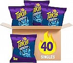 40 Count Takis Blue Heat Rolled Spicy Tortilla Chips, Hot Chili Pepper $13.80
