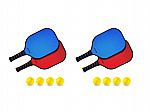 Boulder Pickleball Paddles (Set of 4 Racquets and 8 Balls) $30