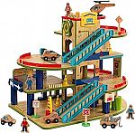 KidKraft Wash N Go Wooden Car Garage Playset Accessories & Moving Elevator $59