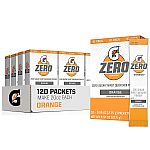 120-Count 0.10oz Gatorade G Zero Powder Packets (Orange) $13.25