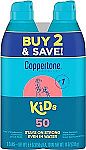 2-pack Coppertone Sunscreen Spray SPF 50 5.5 Ounce $6.18
