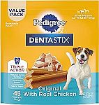45 Count PEDIGREE DENTASTIX Small/Medium Dog Original Flavor Dental Treats $8.95