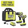 RYOBI ONE+ HP 18V Compact Drill and Impact Driver Kit Bundle $179 