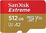 SanDisk 512GB Extreme microSDXC UHS-I Memory Card $30