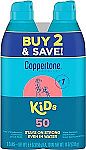 2-Pack Coppertone Kids SPF 50 Sunscreen Spray $5.60