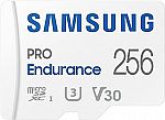 256GB Samsung PRO Endurance UHS-I microSDXC Memory Card w/ SD Adapter $14.99
