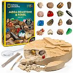 National Geographic Mega Fossil and Gemstone Dig Kit $14