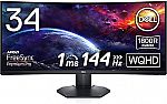 Dell S3422DWG 34" Curved WQHD Gaming Monitor $201.96