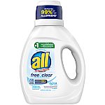 6-Ct 36 Oz all Liquid Laundry Detergent (Sensitive Skin) $3.74 (Price Error?)