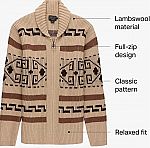Pendleton 100% Wool Men's The Westerley Zip Up Cardigan Sweater $124.50