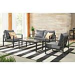 Hampton Bay Barclay Black 4-Piece Steel Outdoor Patio Conversation Set $269