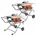 2-pk RIDGID 15 Amp 10" Portable Pro Jobsite Table Saw $599