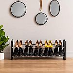 IRIS USA 2-Tier Shoe Rack for Entryway $14.57