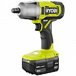 RYOBI ONE+ Impact Wrench Kit + 4Ah Battery kit + Free Tool $99 