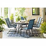 7-Piece Hampton Bay Crestridge Steel Padded Sling Outdoor Patio Dining Set $392