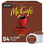 84-Ct McCafe Premium Medium Roast K-Cup Coffee Pods $26.18