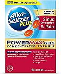 24-Count Alka-Seltzer Plus Maximum Strength PowerMax Sinus Congestion and Pain Liquid Gels $5.60