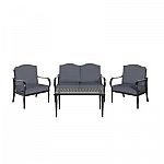 Hampton Bay 4-Pc Steel Outdoor Patio Conversation Seating Set $290.99