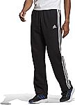 adidas Men's Essentials Fleece Open Hem 3-Stripes Pants $15