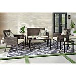 Hampton Bay Park Lane 6-Piece Wicker Outdoor Patio Conversation Set with Olefin Tan Cushions $208
