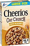 18.2-oz Cheerios Oat Crunch Oats & Honey Oat Breakfast Cereal $3
