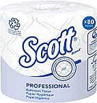 80 Rolls Scott Professional 100% Recycled Fiber Standard Roll Bathroom Tissue $49.87
