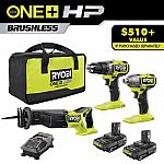 RYOBI ONE+ HP 18V Brushless Cordless 3-Tool Combo Kit $149 (was $418)