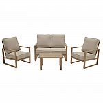 4-Piece Hampton Bay Mansford Park Aluminum Patio Conversation Set w/Cushions $384 (55% off)