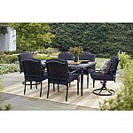 7-Piece Hampton Bay Laurel Oaks Black Metal Outdoor Dining Set $494