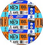 Southwire 100' 10/3 with ground Romex brand SIMpull residential indoor electrical wire $154.50