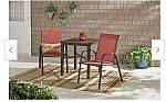 StyleWell Mix and Match Brown Steel Sling Outdoor Patio Dining Chair $41 and more 