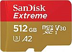 SanDisk 512GB Extreme microSDXC UHS-I Memory Card with Adapter $47.99