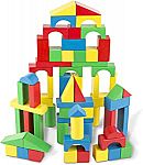 Melissa & Doug Wooden Building Blocks Set w/ 100 Blocks $10.87