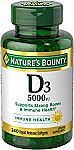 240-Count Nature’s Bounty Vitamin D3 125 mcg 5000iu Softgels $12.78