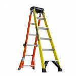 WERNER LEANSAFE X5 14 ft. Reach Height Fiberglass Ladder, 375 lbs $99