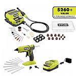 RYOBI ONE+ 18V Cordless Rotary Tool Station, Glue Gun 2- Tool Combo $49