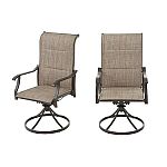 2-pack Hampton Bay Riverbrook Swivel Steel Padded Sling Outdoor Patio Dining Chairs $106 and more