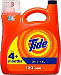 100-Load Tide Liquid Laundry Detergent (Original, HE Compatible) $12