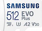 512GB Samsung EVO Plus micro SDXC w/SD Adaptor $40