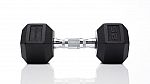 Tru Grit Fitness 25 lb Black Hex Rubber Dumbbell, Single $22.50
