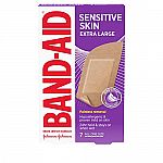 7-Ct Band-Aid Adhesive Bandages for Sensitive Skin, Extra Large $2.40