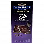 12-Pack 3.5-Oz GHIRARDELLI Intense Dark Chocolate Bar, 72% Cacao $24.10