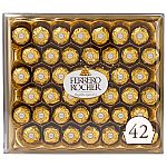42-Count 18.5-Oz Ferrero Rocher Fine Hazelnut Milk Chocolates Gift Box $12.32 and more