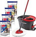 O-Cedar Easywring Microfiber Spin Mop & Bucket Floor Cleaning System with 4 Extra Refills $46