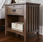 Home Decorators Abrams 1 Drawer Walnut Brown Finish Wood Nightstand $103 and more